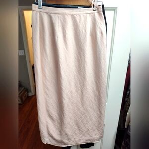 New Donna Morgan Linen Skirt Pink, 4, Silk Lined